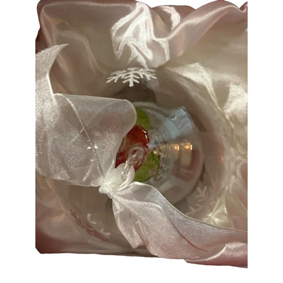 Handblown Glass Globe Ornament LED ChangingColor or Solid Light Flower NEW BATT - Picture 12 of 15